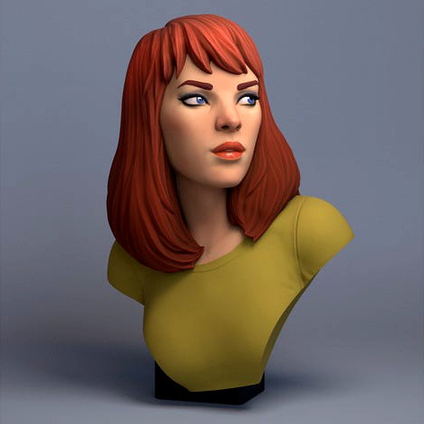 Mary Jane Statue Bust  by ChiselingPixels