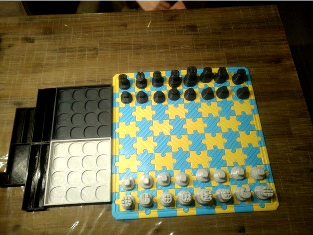 puzzle chess board storage by Cu3ball