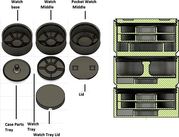 Watch disassembly trays (stackable) by Wolfs_den