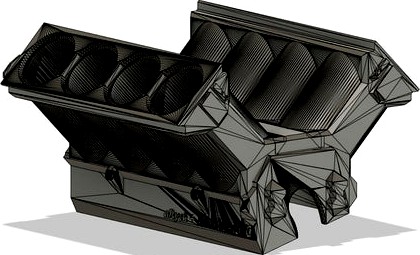 V8 Block for Steiner3D i4 engine by aRych