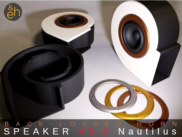Back Horn Speaker V3.0 Nautilus - Bluetooth, Active, Passive by guppyk