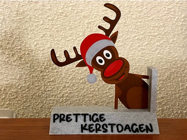 Reindeer on a corner (with no text Step file) by Satellietje