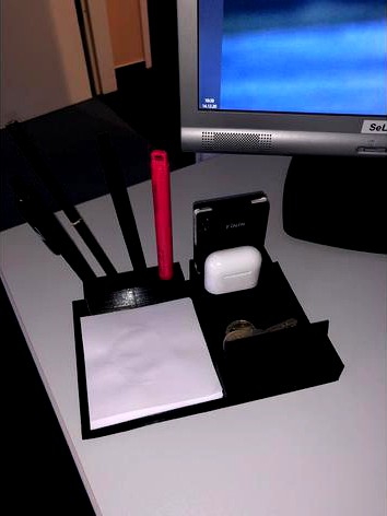 Desk organizer with iPhone X, AirPods, Card holder, keys, notes and pen holders by driftking95