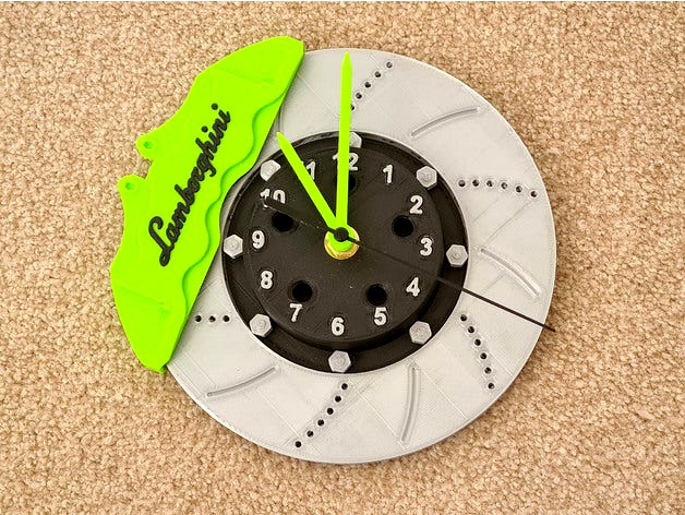 Lamborghini Disc Brake Wall Clock by Mattwall