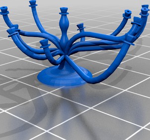 OpenSCADvent day 6 - An upsetting menorah/hanukkiyah for an upsetting year by spacebuck