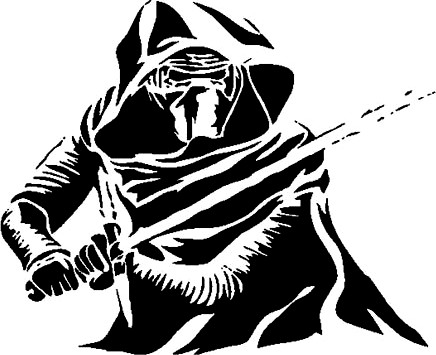 Kylo Ren stencil 2 by Longquang