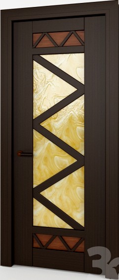 door with stained glass