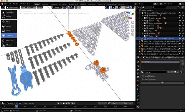 STEMFIE Blender template scene file by Stemfie3D