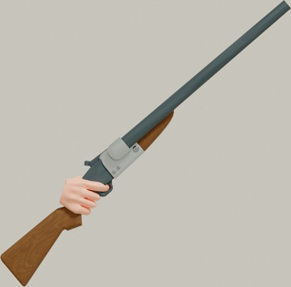 Double barrelled shotgun scaled for 28mm tabletop by hou2zi0