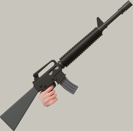 M16 assault rifle scaled for 28mm tabletop by hou2zi0