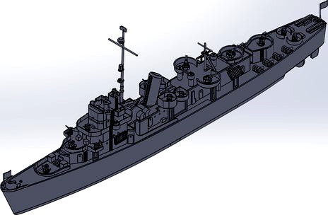 WW2 Destroyer Escort 1:108 scale by Jabberwock