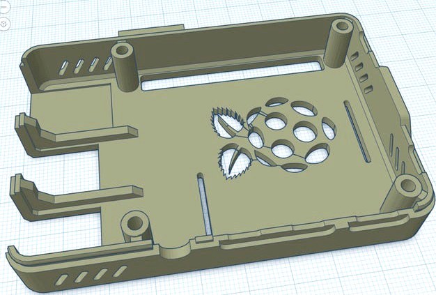 Raspberry 4 Case Top with Logo by 3d-bites