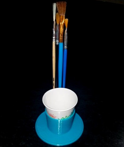 Dixie Cup Paintbrush and Water Holder by Shmoee