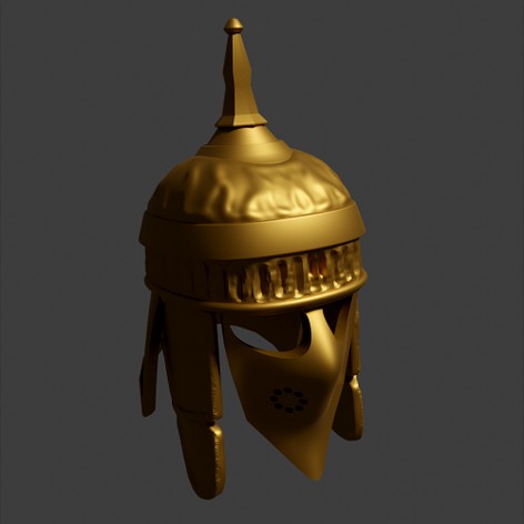 Medieval Turkish helmet scaled for 28mm tabletp (WIP) by hou2zi0