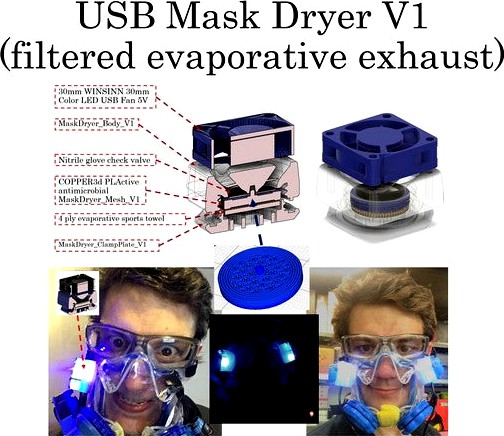 Mask Dryer USB filtered Exhaust by FullPlasticScientist