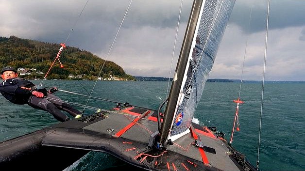 Sailmon MAX self-tacking mount for DNA F1x Foiling Catamaran by flyinggorilla