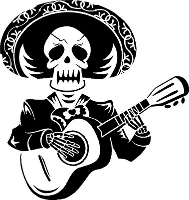 Mariachi Skeleton stencil by Longquang