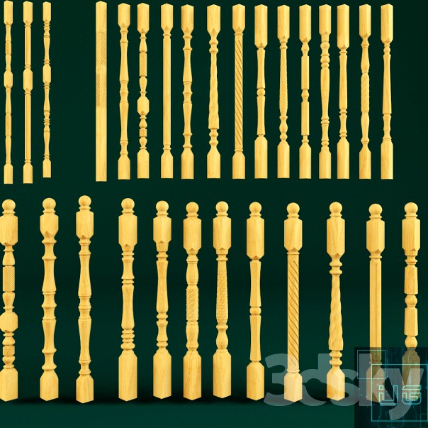Balusters, posts, columns,