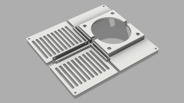 FlashForge Adventurer 3 Bottom Cover for 80mm 10T cooling fan (printable on adv3) by SundayClarity