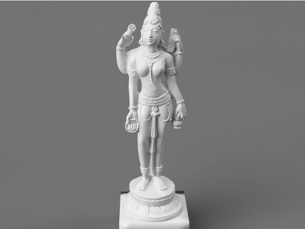 Devi holding a Water Pot & Book by ScanHinduHeritage