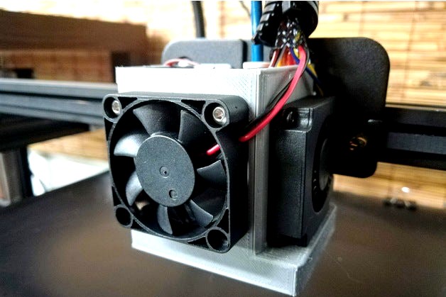 Ender 5/5+ Part Cooling + Hotend Fan Duct Shroud - Uses Stock Parts by ahdemarne