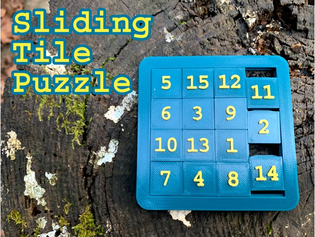 Sliding Tile Puzzle (100% Print-in-Place) by povsky