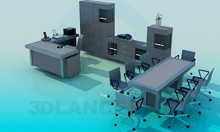 3D Model A set of furniture for the office