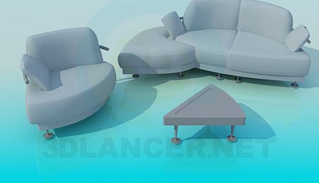 3D Model A set of upholstered furniture