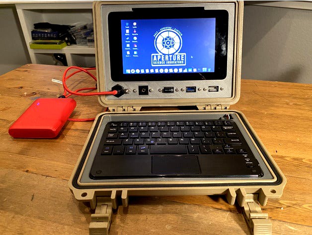 Raspberry Pi laptop Pelican case 1150 7 inch Keyboard tray by rad73