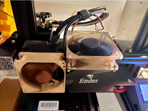 Real silent - Ender 3 (pro) - Dual 80mm fans Hot End by PsY4