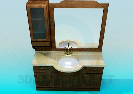 3D Model Washstand, dresser, mirror