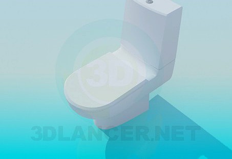 3D Model Toilet with  discharge tank