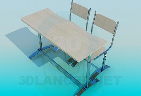 3D Model School desk