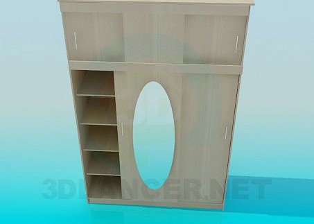 3D Model Wardrobe with an upper shelf for hallway