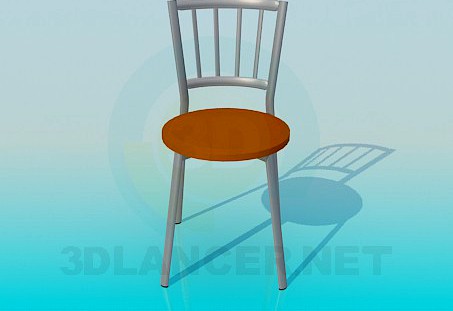 3D Model Aluminium chair with round seat