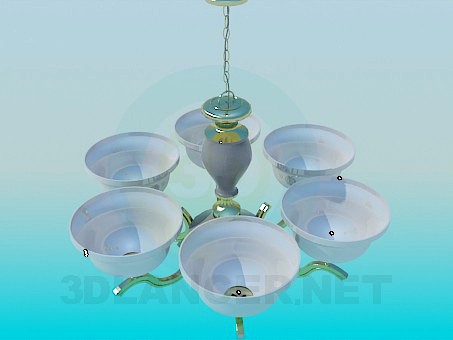 3D Model Chandelier with ceiling paintings