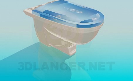 3D Model Toilet seat with drawn lid