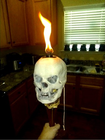 orc skull tiki torch by afdanw