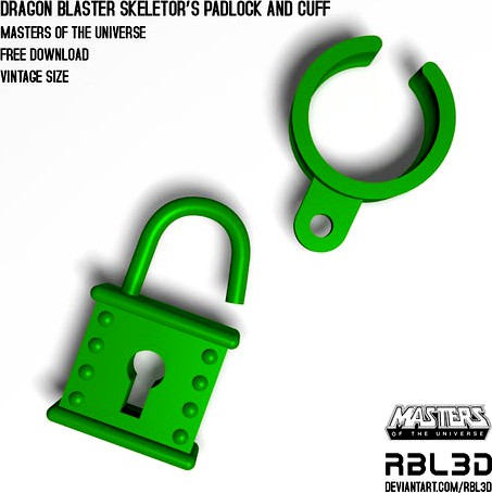 Dragon Blaster Skeletor’s padlock and cuff - Motu Vintage by RBL3D