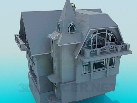 3D Model A three-storey house