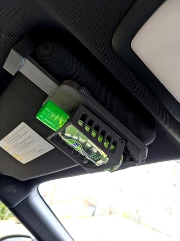 Car Visor Hand Sanitizer Holder by evilspyboy
