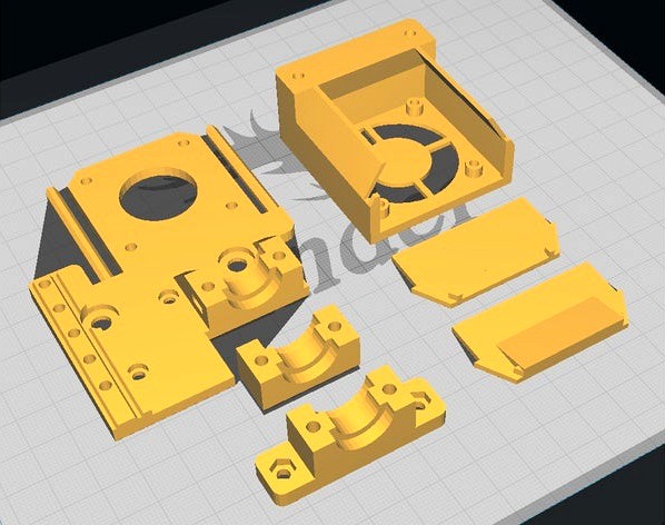 Ender 3 Direct Drive Mini BMG Extruder mounting plate for E3D V6(V5) with adjustable BL-Touch mount by ru_ace