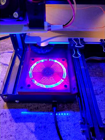 Ender 3 Motherboard 80mm Top LED fan Case (Improved Design) by Champ4981