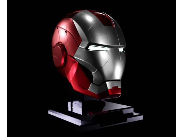 Iron man mk5 helmet mark 5 silver red by Mave3Dprints
