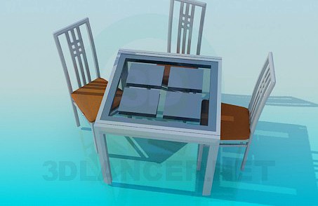 3D Model Table and chairs set