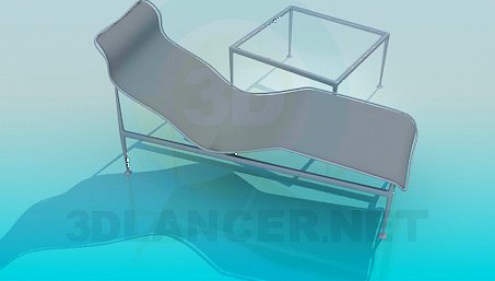 3D Model Lounger and table included