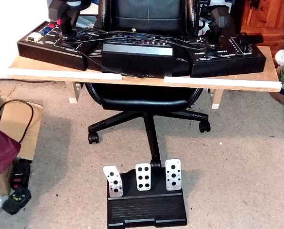 vr desk / hotas chair mount for dxracer & gtracing gaming desk chairs by The_Math_God