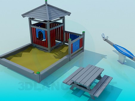 3D Model Sandbox and swing