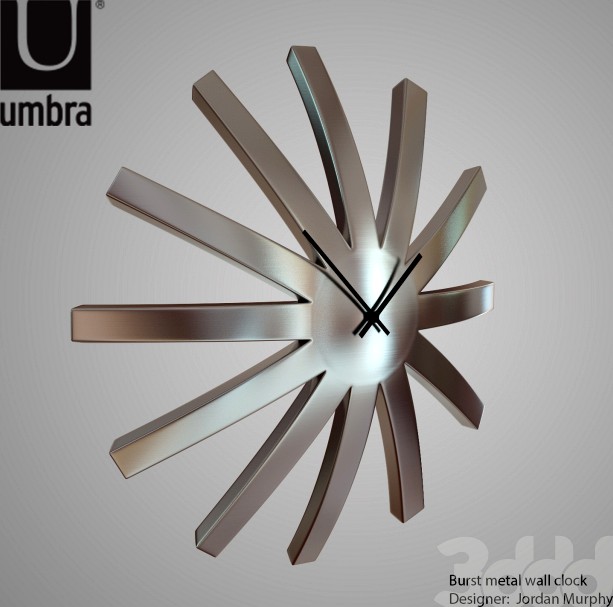 Burst metal wall clock Designer:  Jordan Murphy