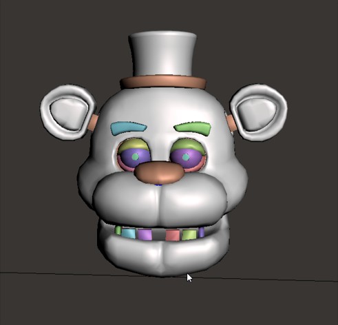 Freddy Fazbear head with articulated eyes and jaw by claybrd